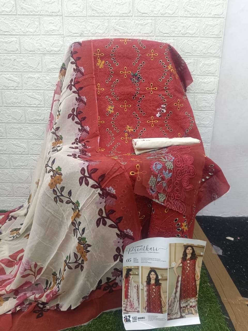 ZOHAIB TEXTILES SUNSHINE PRINTKARI EDITION EMBROIDERED SHIRT TYPE PAKISTANI SUIT EXPORTER